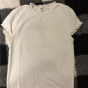 Sunday Best White Ruffled Short Sleeve Tee